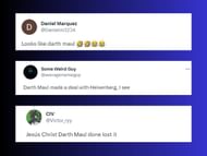 Stills of fans' reactions to the first look post (Images Via Twitter)